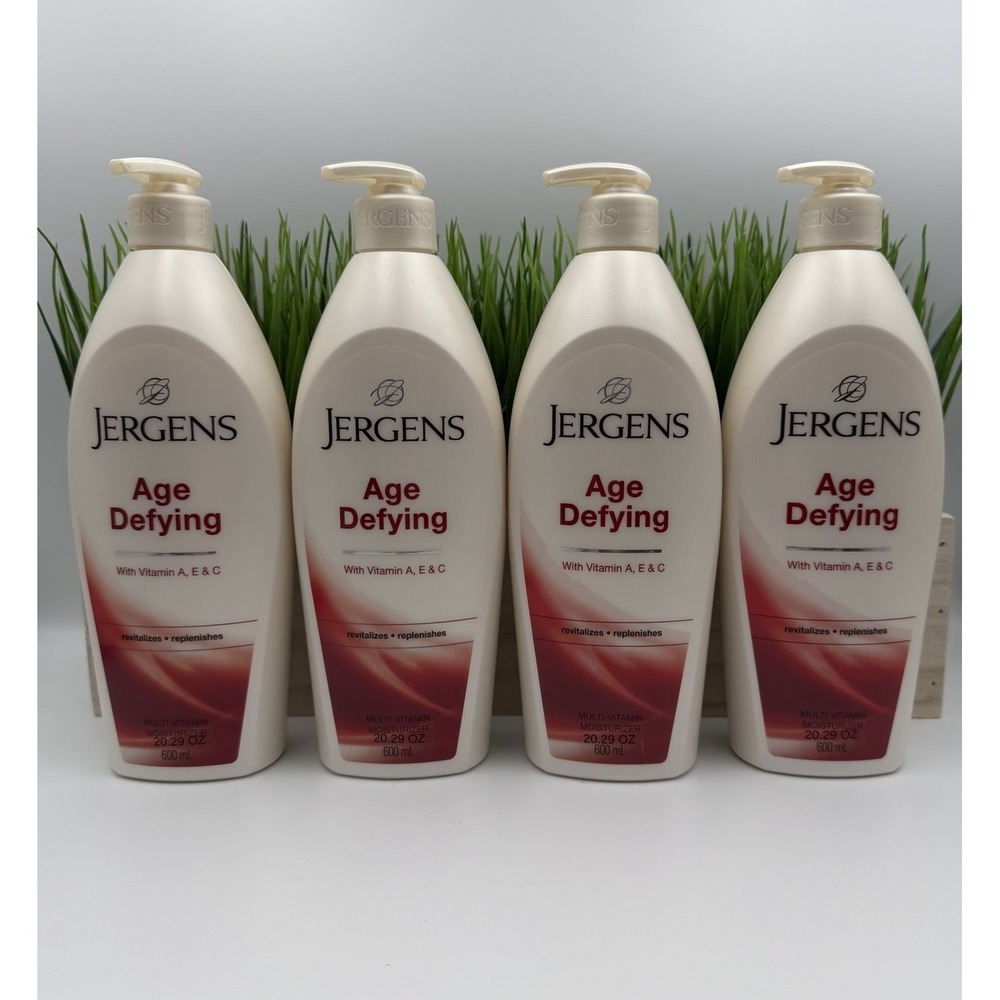 (4) Jergens AGE DEFYING Multi-Vitamin Moisturizer Lotion Pump Bottles 20.29oz Ea